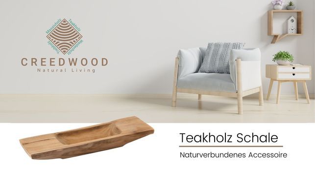 Teakholz Schale „Barco 30“, Holz Tablett