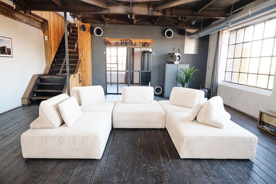 KAWOLA Sofa WIOLO SOFT Modulsofa Cord 5 Module 5 Rückenkissen