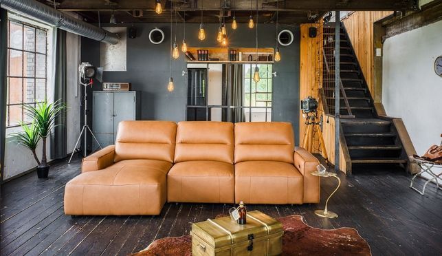 DORI Ecksofa mit Longchair – Komfort & Funktion in Echtleder