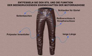 Funktion der Motorrad Lederhose beeindruckende Eigenschaften