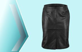 Das Trendiger Midi Lederrock für Damen mit in Schwarz
