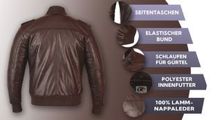 Lederjacke mit vielen Funktionen in Braun