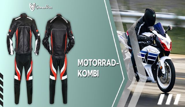 Herren 2 teiliger Motorradkombi Biker aus Kalbsleder