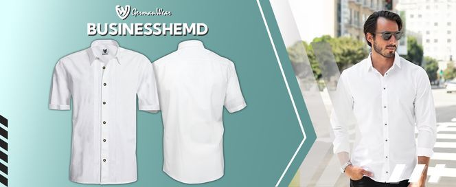 Trachtenhemd Businesshemd mit 2x5 Biesen und Halbarm für Herren