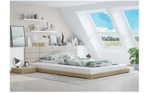 Esche Doppelbett niedrig