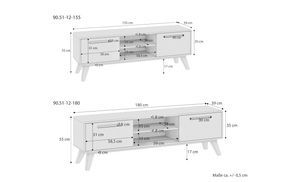 Fernsehschrank mit 2 Türen