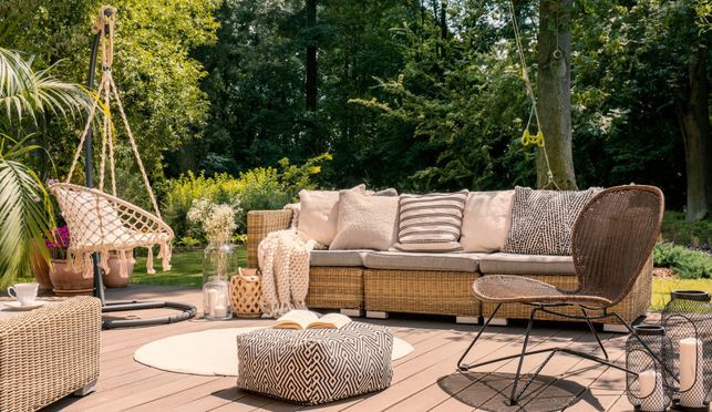 SVITA Sonnenschirm Rechteckig Beige Set