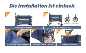 Öffnen Sie den HOMECALL Faltwagen in 5 einfachen Schritten