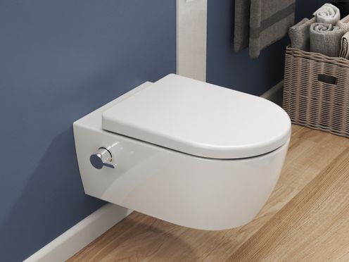 Hänge WC mit integrierter Duschfunktion für ultimative Hygiene:
