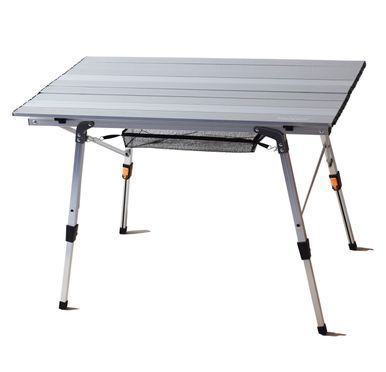 highfeld Aluminium Camping Falttisch mit Ablagenetz