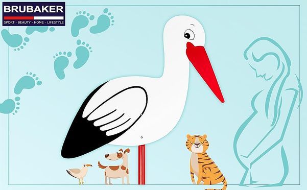 „Willkommen im Leben“ Wunderbarer XXL Storch zur Geburt von Jungen, Mädchen und Zwillingen 