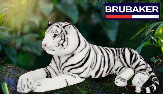 BRUBAKER Riesiges Tiger Kuscheltier in Lebensgröße