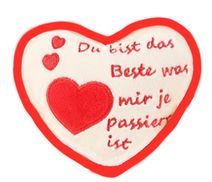 Herz mit „das Beste...“ Stickerei