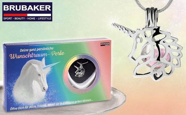 Wunschperle mit Anhänger in Form eines Einhorns