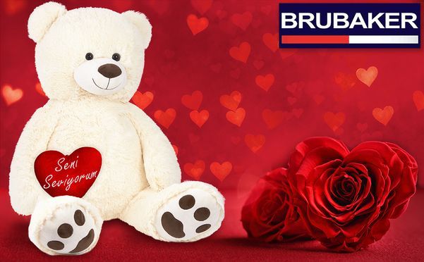 Großer 100 cm Teddybär wartet auf sein neues Zuhause