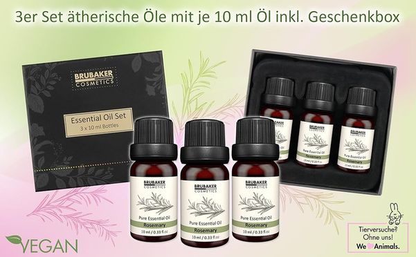 BRUBAKER Cosmetics 3er Set Rosmarin Öl