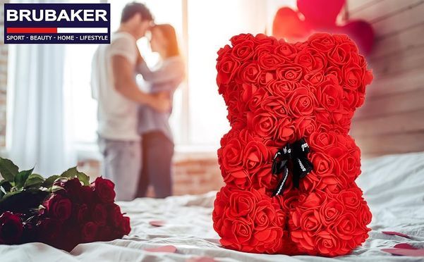 Unser BRUBAKER Rosenteddy passt perfekt als Geschenk zu jedem Anlass 