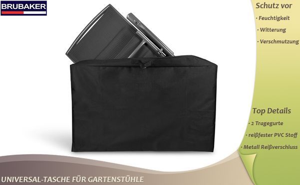 Schwarze Premium Schutztasche für Klappstühle und Stuhlauflagen 