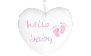 Herz mit „hello baby“ Stickerei 