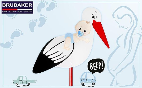 „Willkommen im Leben“ Wunderbarer XXL Storch zur Geburt von Jungen 