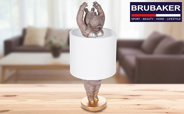 Die dekorative Tischlampe „Nilpferd Ballerina“ sorgt für Wohlfühlmomente in Deinem Zuhause