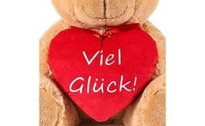 Herzkissen mit Glücksstickerei