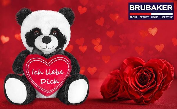 Niedlicher BRUBAKER Panda Teddy mit Liebes Botschaft, die von Herzen kommt