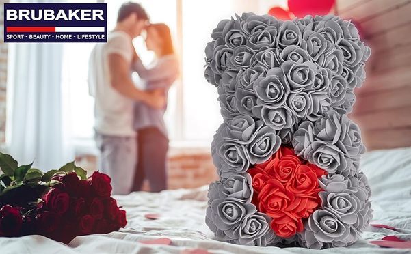 Unser BRUBAKER Rosenteddy passt perfekt als Geschenk zu jedem Anlass