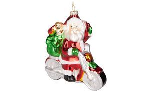 Santa auf einem Motorrad