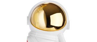 Glänzendes Helm Visier als Blickfang