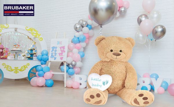Großer 100 cm Teddybär mit Hello Baby Herz