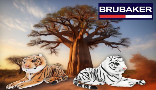 BRUBAKER 2er Set Tiger Kuscheltier