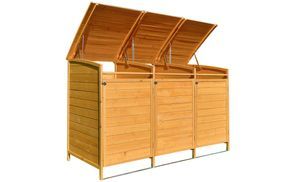 Passende Doppelbox Mülltonnenbox 240Liter aus Holz 