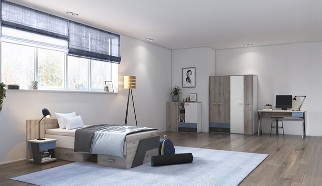 5 teiliges Jugendzimmer Set LEEDS 10 modernes Design & durchdachte Details