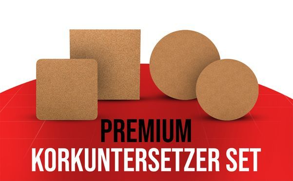Korkuntersetzer 10er Set (rund / eckig)