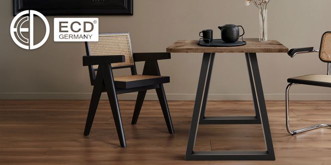 ECD Germany Tischbeine 60 x 72 cm Anthrazit