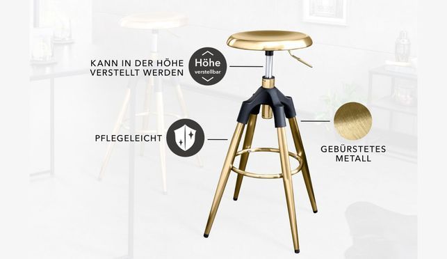 Dein neuer drehbarer Barhocker - Höhenverstellbarer!