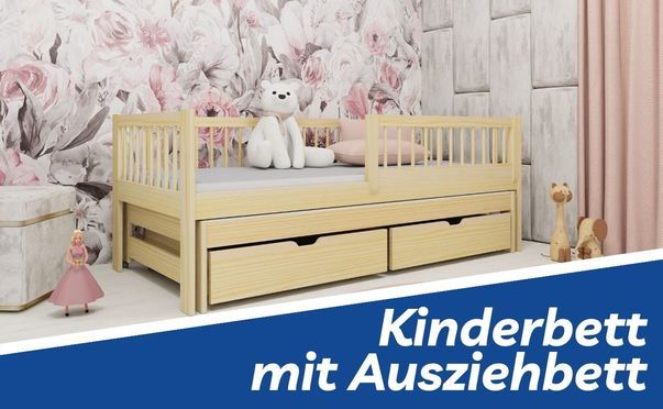 Praktisches Kinderbett mit Schubladen & Ausziehbett