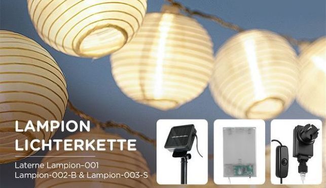 CozyHome Lampion Lichterkette Für den Innen und Außenbereich 