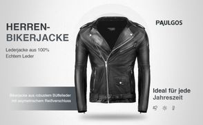 PAULGOS Herren Bikerjacke