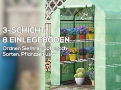 GEWÄCHSHAUS MIT PFLANZENREGAL