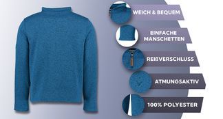 Strickfleece Freizeitpullover mit vielen Funktionen