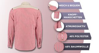 Trachtenhemd mit vielen Funktionen in Rot