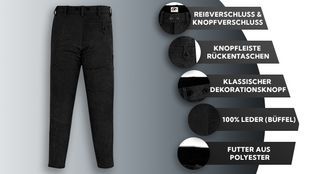 Lange Jagd Trachtenlederhose mit vielen Funktionen