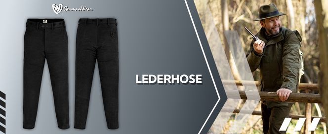 Lange Jagd Trachten Lederhose Jägerhose Jagdhose aus Nubuckleder für Herren
