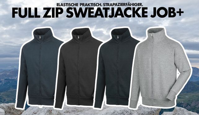 Perfekte Kombination aus Komfort und Funktion: Herren Sweatjacke Job+ Full Zip