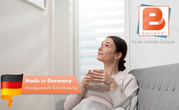 Bailena Doppelrollos ohne Bohren maßgefertigt in Deutschland