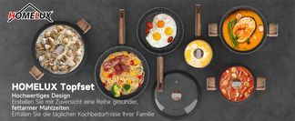 HOMELUXTopf Set Schwarz Kochgeschirr Set