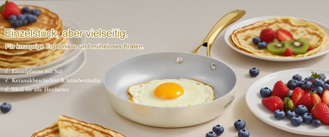 Bratpfannenset mit langlebiger Keramikbeschichtung 