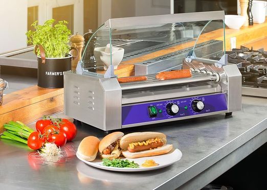Ein großartiger Gastro Helfer: Der vertes Würstchengrill aus Edelstahl für perfekte amerikanische Ho